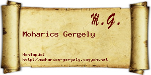 Moharics Gergely névjegykártya